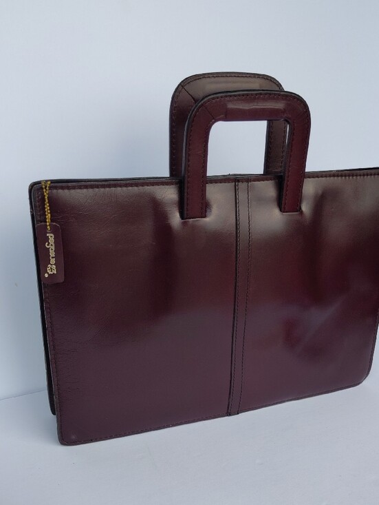 Pegasus Other - VTG Pegasus Leather Drop-Handle Briefcase Portfolio Oxblood - USA Made